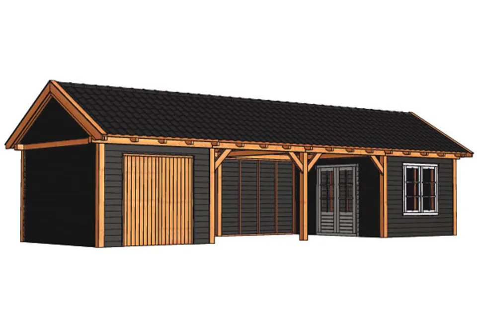 Tuinhuis / Blokhut Trendhout Buitenverblijf Zadeldak XL 12170mm E Tuinhuis / Blokhut Trendhout Buitenverblijf Zadeldak XL 12170mm E