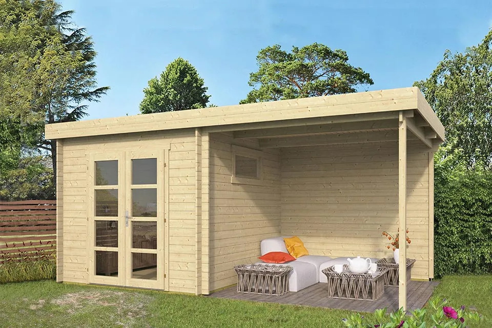 Tuindeco | Tuinhuis Brenda met Overkapping Tuindeco | Tuinhuis Brenda met Overkapping