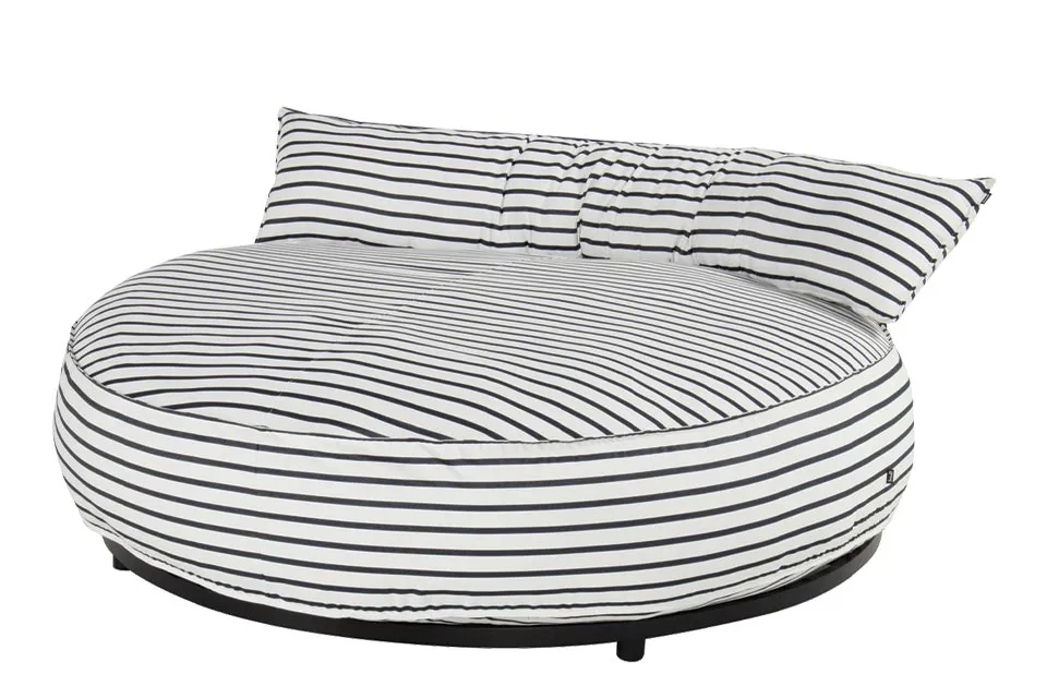 Hartman | Emma Round Loungebank | Navy Stripe-White