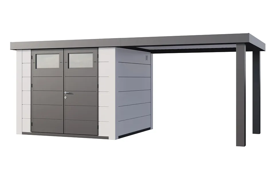 Telluria | Tuinhuis Classico 2724 met Overkapping Open Lounge Large | Rechts | Wit