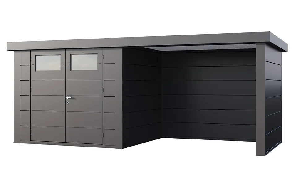 Telluria | Tuinhuis Eleganto 2724 met Overkapping Lounge Small | Rechts | Antraciet