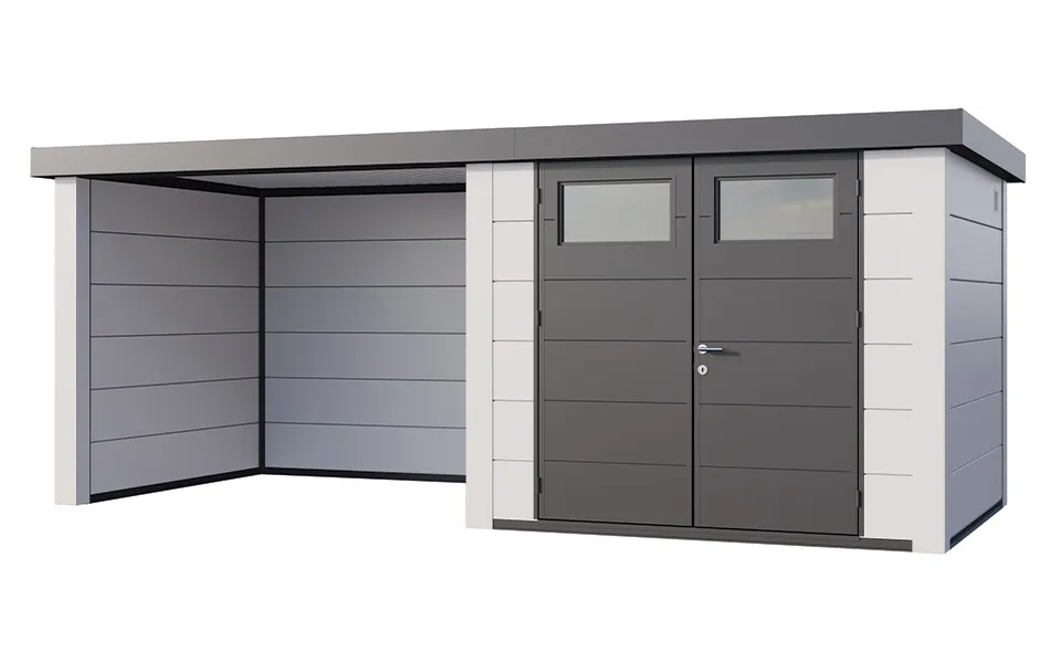 Telluria | Tuinhuis Eleganto 2724 met Overkapping Lounge Small | Links | Wit Telluria | Tuinhuis Eleganto 2724 met Overkapping Lounge Small | Links | Wit