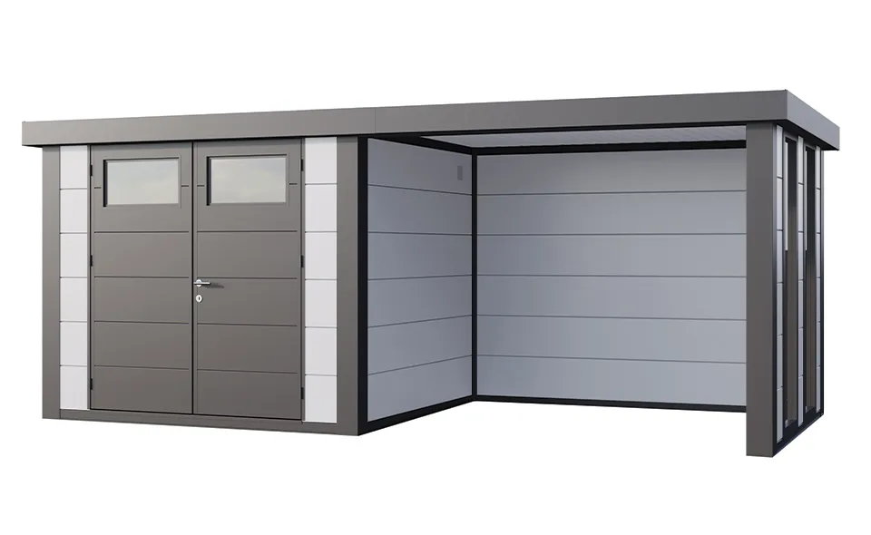 Telluria | Tuinhuis Eleganto 2724 met Overkapping Lounge Small met Ramen | Rechts | Wit-Antraciet Telluria | Tuinhuis Eleganto 2724 met Overkapping Lounge Small met Ramen | Rechts | Wit-Antraciet