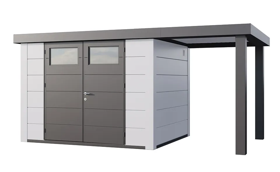 Telluria | Tuinhuis Classico 3024 met Overkapping Open Lounge Small | Rechts | Wit