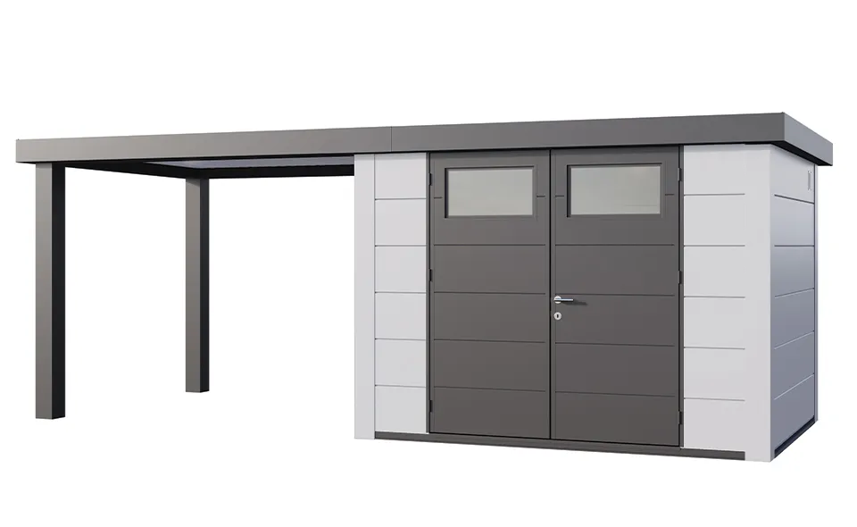 Telluria | Tuinhuis Classico 3024 met Overkapping Open Lounge Large | Links | Wit