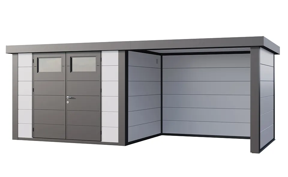 Telluria | Tuinhuis Eleganto 3024 met Overkapping Lounge Small | Rechts | Wit-Antraciet Telluria | Tuinhuis Eleganto 3024 met Overkapping Lounge Small | Rechts | Wit-Antraciet