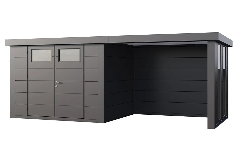Telluria | Tuinhuis Eleganto 3024 met Overkapping Lounge Small met Ramen | Rechts | Antraciet Telluria | Tuinhuis Eleganto 3024 met Overkapping Lounge Small met Ramen | Rechts | Antraciet