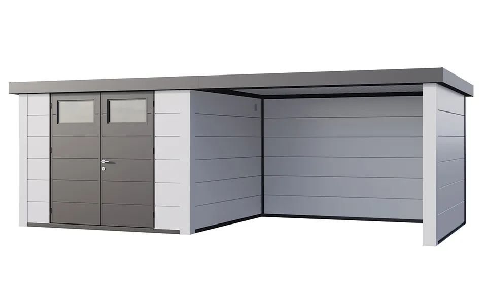 Telluria | Tuinhuis Eleganto 3030 met Overkapping Lounge Large | Rechts | Wit Telluria | Tuinhuis Eleganto 3030 met Overkapping Lounge Large | Rechts | Wit