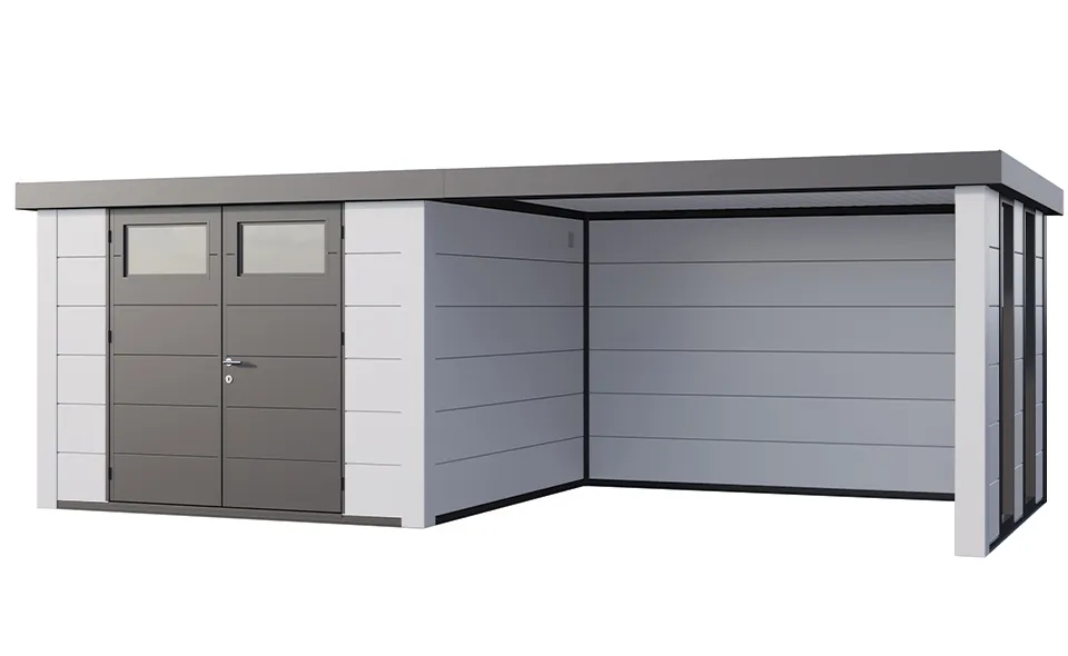 Telluria | Tuinhuis Eleganto 3030 met Overkapping Lounge Large met Ramen | Rechts | Wit Telluria | Tuinhuis Eleganto 3030 met Overkapping Lounge Large met Ramen | Rechts | Wit