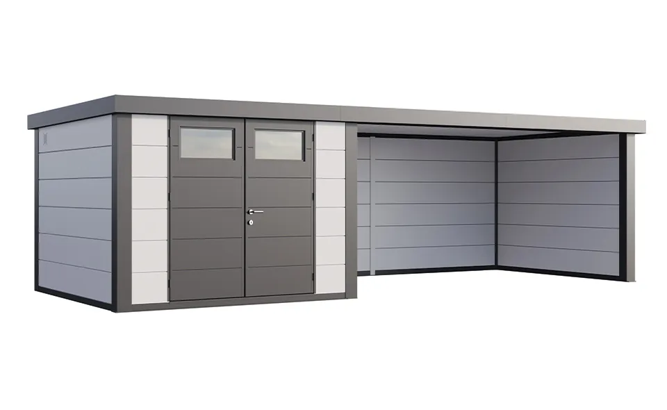 Telluria | Tuinhuis Eleganto 3030 met Overkapping Lounge XL | Rechts | Wit-Antraciet Telluria | Tuinhuis Eleganto 3030 met Overkapping Lounge XL | Rechts | Wit-Antraciet