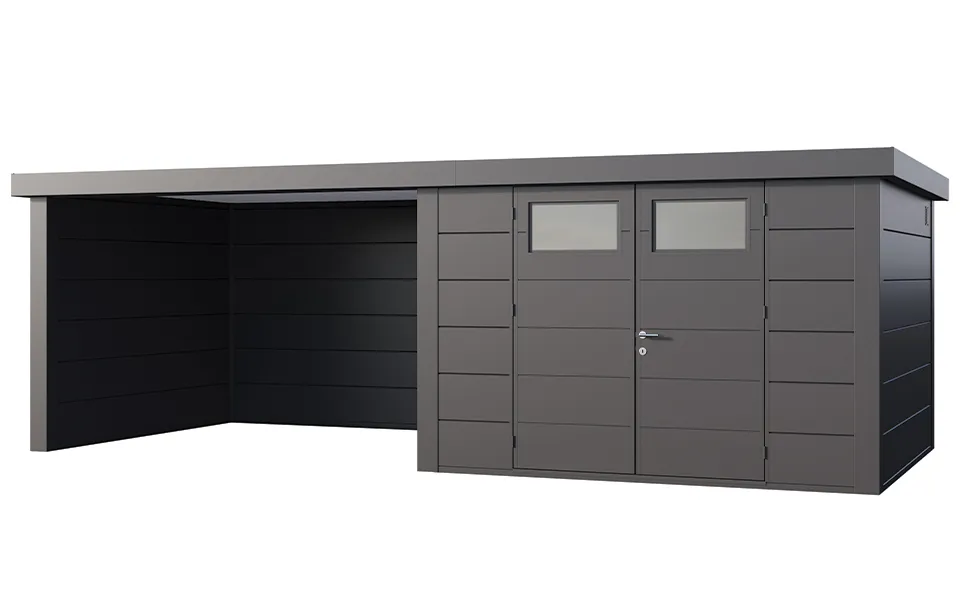 Telluria | Tuinhuis Classico 3330 met Overkapping Lounge Large | Links | Antraciet