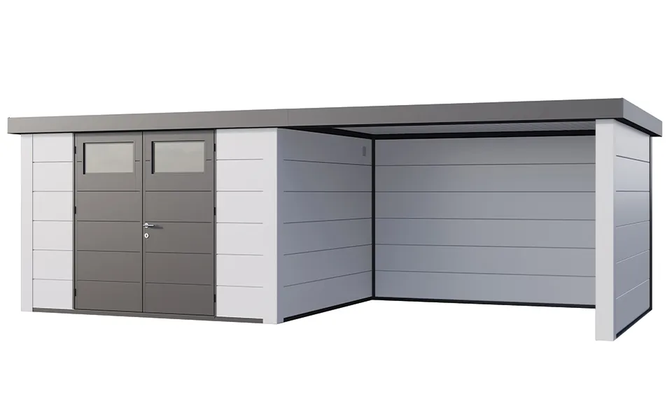 Telluria | Tuinhuis Eleganto 3330 met Overkapping Lounge Large | Rechts | Wit Telluria | Tuinhuis Eleganto 3330 met Overkapping Lounge Large | Rechts | Wit