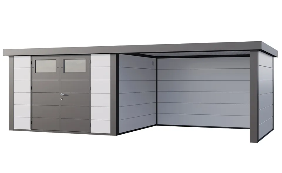 Telluria | Tuinhuis Eleganto 3330 met Overkapping Lounge Large | Rechts | Wit-Antraciet Telluria | Tuinhuis Eleganto 3330 met Overkapping Lounge Large | Rechts | Wit-Antraciet