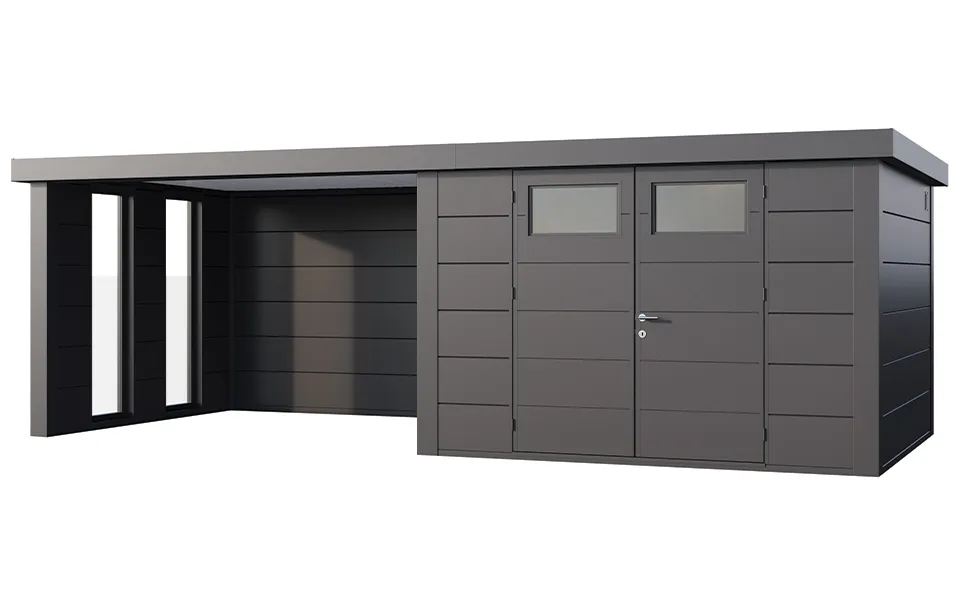 Telluria | Tuinhuis Eleganto 3330 met Overkapping Lounge Large met Ramen | Links | Antraciet Telluria | Tuinhuis Eleganto 3330 met Overkapping Lounge Large met Ramen | Links | Antraciet