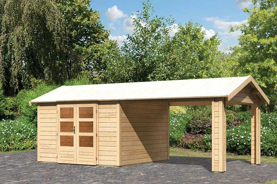 Karibu | Tuinhuis Theres 7 met 1 Aanbouw | Onbehandeld