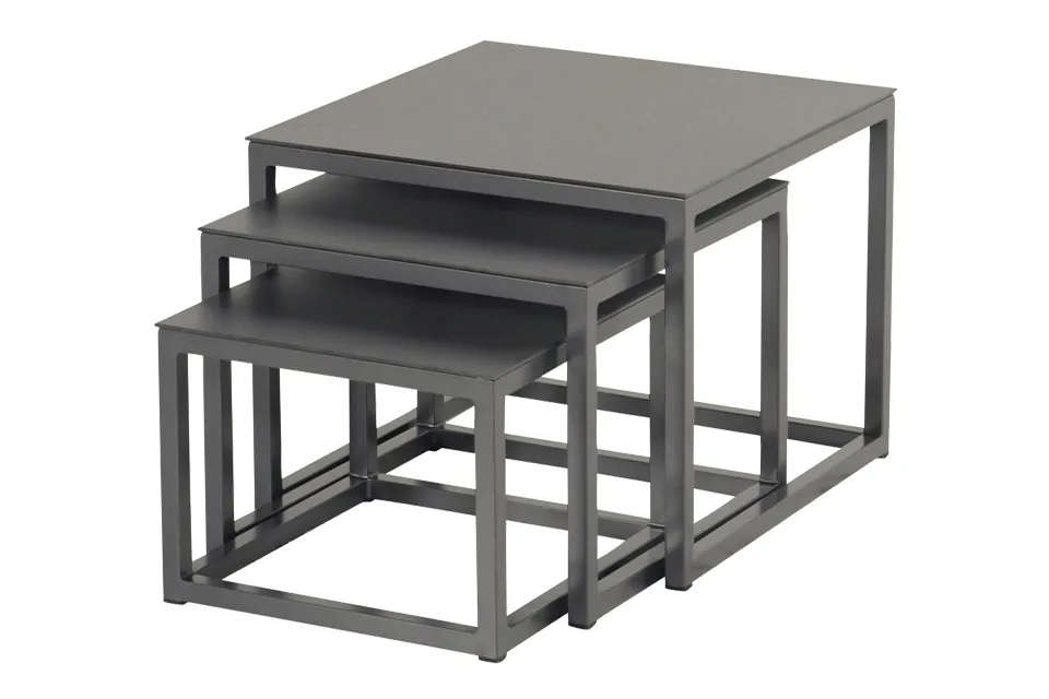 Hartman | Koffietafel Biarritz Vierkant (3 stuks) | Charcoal Black Hartman | Koffietafel Biarritz Vierkant (3 stuks) | Charcoal Black