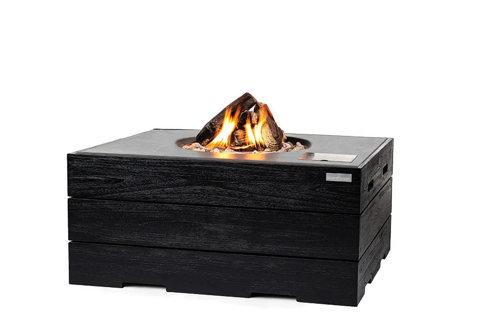 Happy Cocooning | Terrashaard Rechthoek Teak Black | Antraciet Happy Cocooning | Terrashaard Rechthoek Teak Black | Antraciet