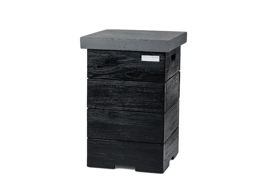Happy Cocooning | Terrashaard Enclosure Bijzettafel | Teak Black - Antraciet | Lpg Tank Happy Cocooning | Terrashaard Enclosure Bijzettafel | Teak Black - Antraciet | Lpg Tank