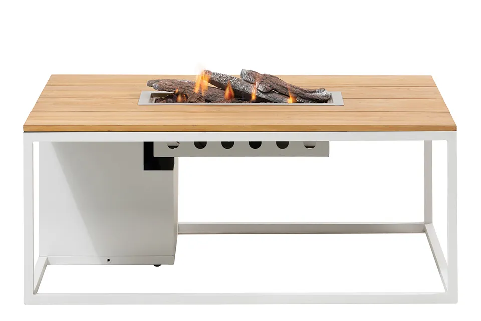 Cosi | Vuurhaard Cosiloft 120 | White Frame | Teak Top