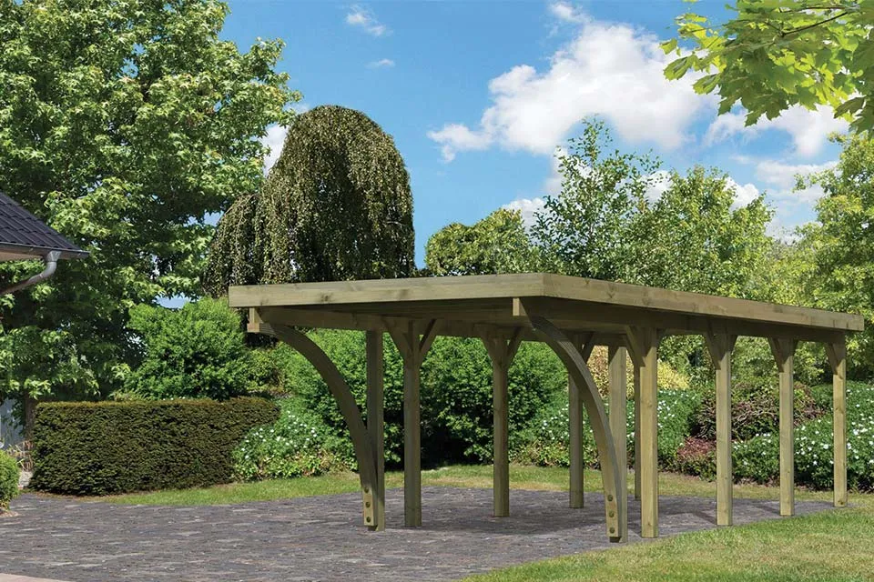 Karibu | Enkele Carport Classic 3 | Variant C met PVC Dakplaten Karibu | Enkele Carport Classic 3 | Variant C met PVC Dakplaten