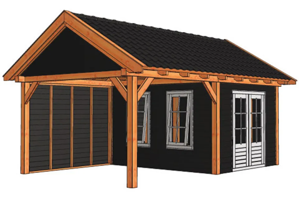 Tuinhuis / Blokhut Trendhout Buitenverblijf Zadeldak XL 6350mm E Tuinhuis / Blokhut Trendhout Buitenverblijf Zadeldak XL 6350mm E