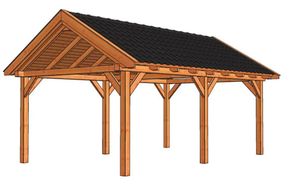 Trendhout | Buitenverblijf Zadeldak XL | 6350 x 3800 x 3950 mm Trendhout | Buitenverblijf Zadeldak XL | 6350 x 3800 x 3950 mm