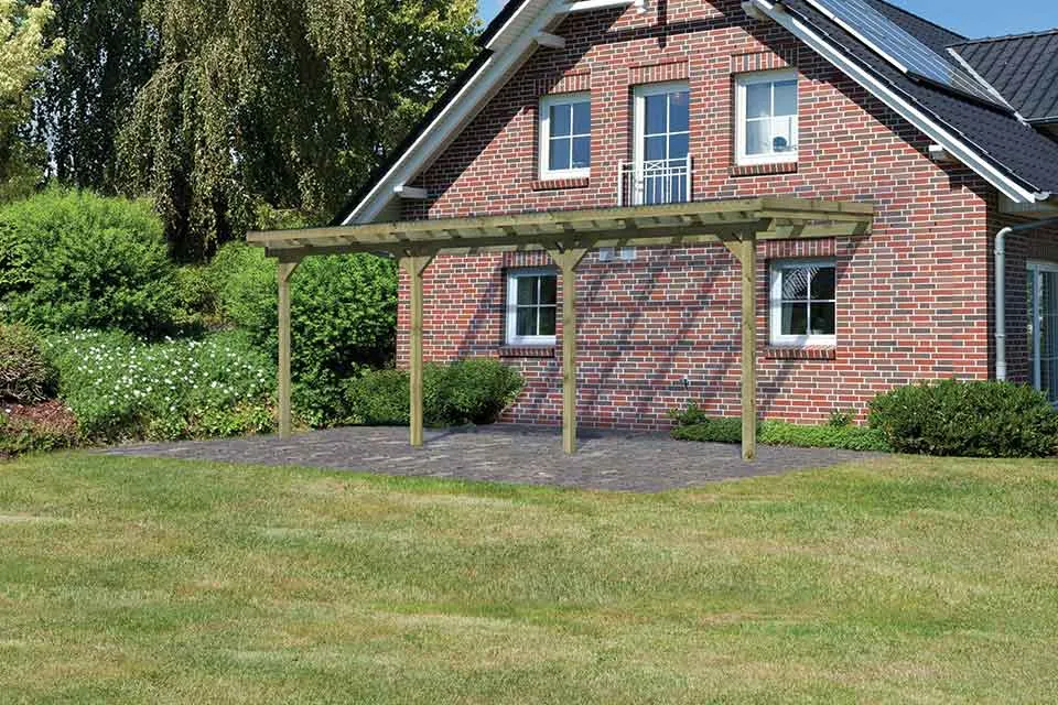 Karibu | Overkapping Model 1 | Grootte C | 622 x 235 x 239 cm | Hogedruk Geimpregneerd