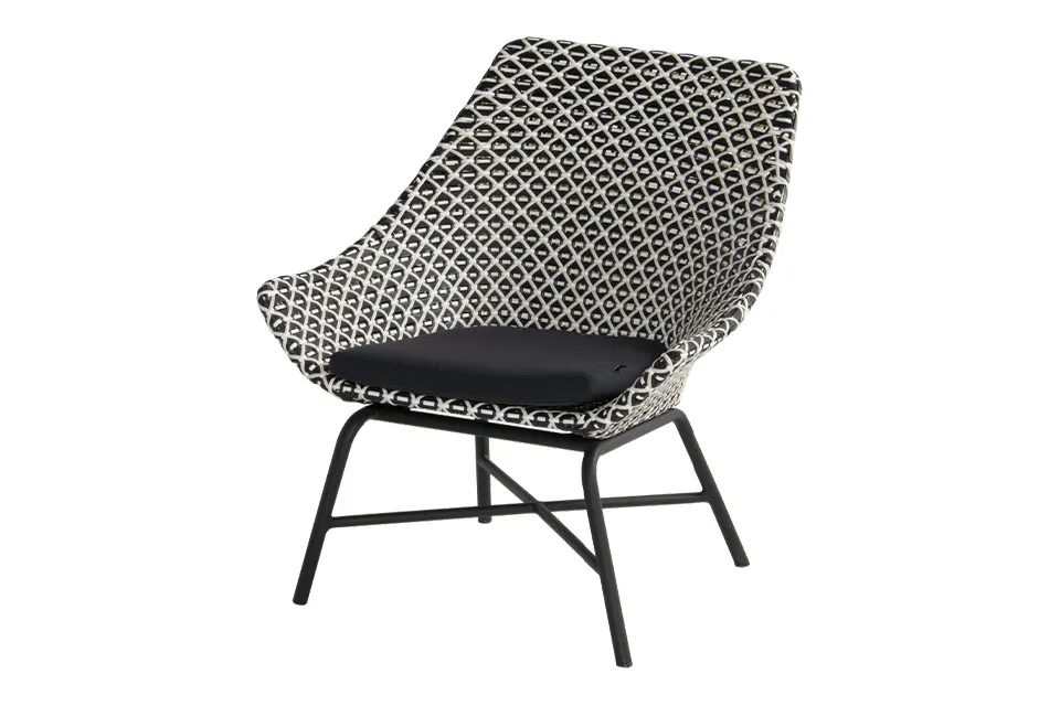 Hartman | Loungestoel Delphine | Nouveaux Rotin White-Black Hartman | Loungestoel Delphine | Nouveaux Rotin White-Black