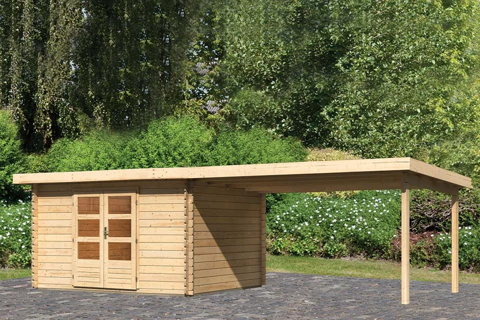 Woodfeeling Tuinhuis Bastrup 7 met Overkapping 40