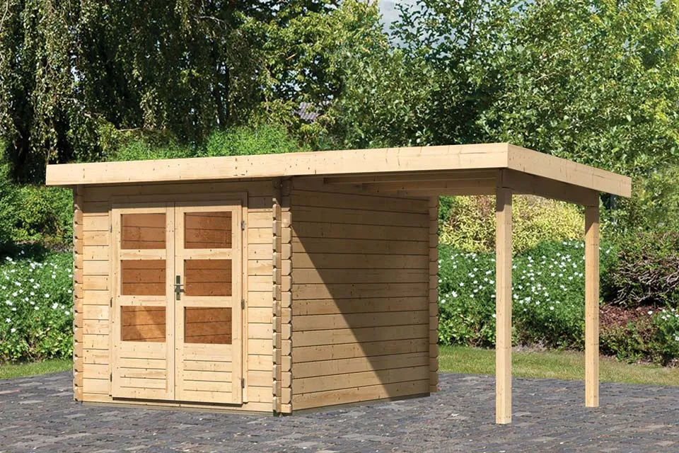 Woodfeeling Tuinhuis Bastrup 4 met Overkapping 20