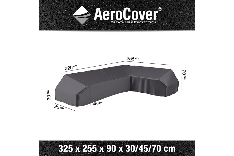 AeroCover | Loungesethoes 325 x 255 x 90 x 30-45-70(h) | L-Platform Rechts AeroCover | Loungesethoes 325 x 255 x 90 x 30-45-70(h) | L-Platform Rechts