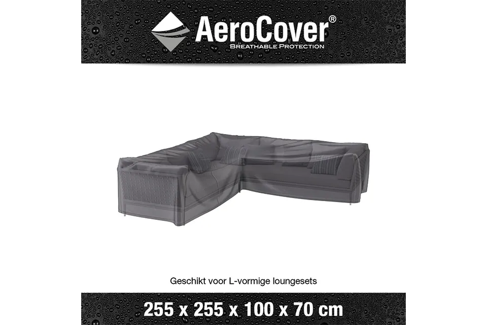 AeroCover | Loungesethoes 255 x 255 x 100 x 70(h) cm | L-vorm AeroCover | Loungesethoes 255 x 255 x 100 x 70(h) cm | L-vorm