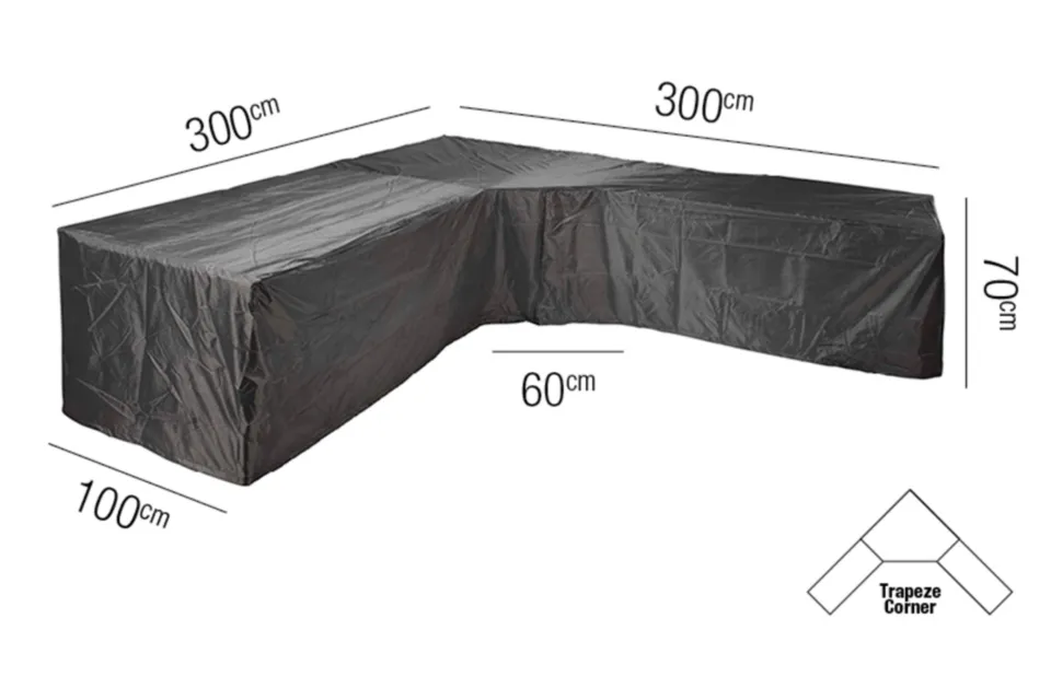 AeroCover | Loungesethoes 300 x 300 x 100 x 71(h) cm | L-vorm Trapeze AeroCover | Loungesethoes 300 x 300 x 100 x 71(h) cm | L-vorm Trapeze