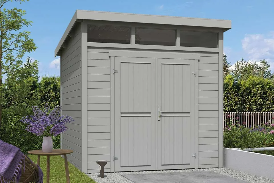 Outdoor Life Products | Tuinhuis Kibo 3 - 250 x 250 | Gecoat | Platinum Grey