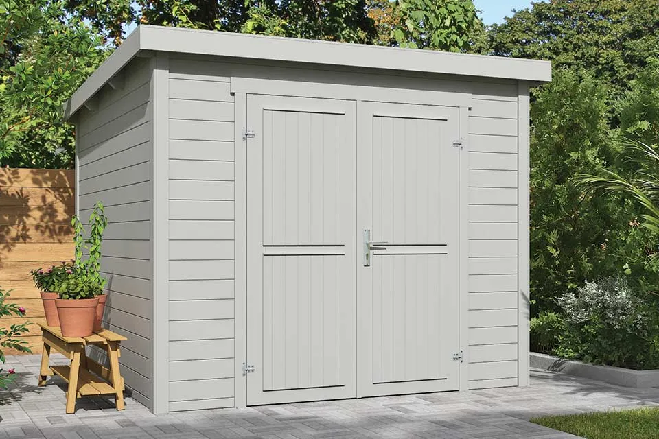 Outdoor Life Products | Tuinhuis Mila 250 x 250 | Gecoat | Platinum Grey