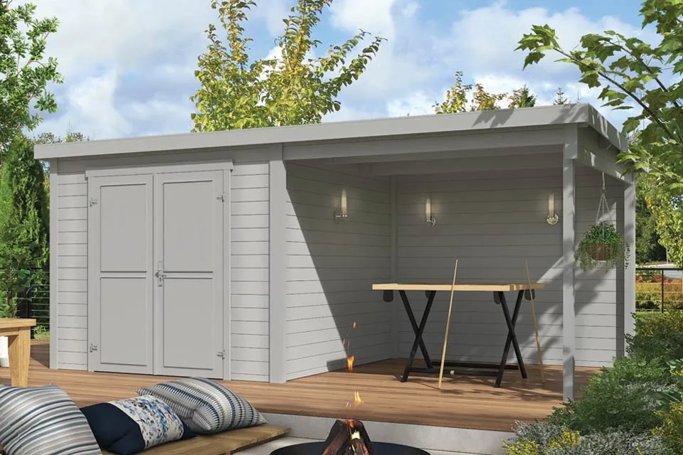 Outdoor Life Products | Tuinhuis Lars 500 x 250 | Gecoat | Platinum Grey