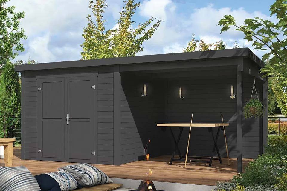 Outdoor Life Products | Tuinhuis Lars 500 x 250 | Gecoat | Carbon Grey