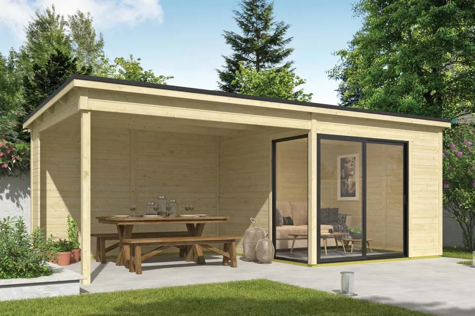 Outdoor Life Products | Tuinhuis Julia 295 x 295 met Aanbouw