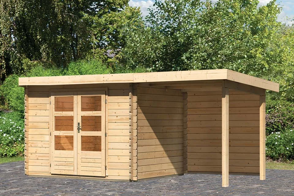 Woodfeeling | Tuinhuis Bastrup 3 met Overkapping 2,0 en Achterwand