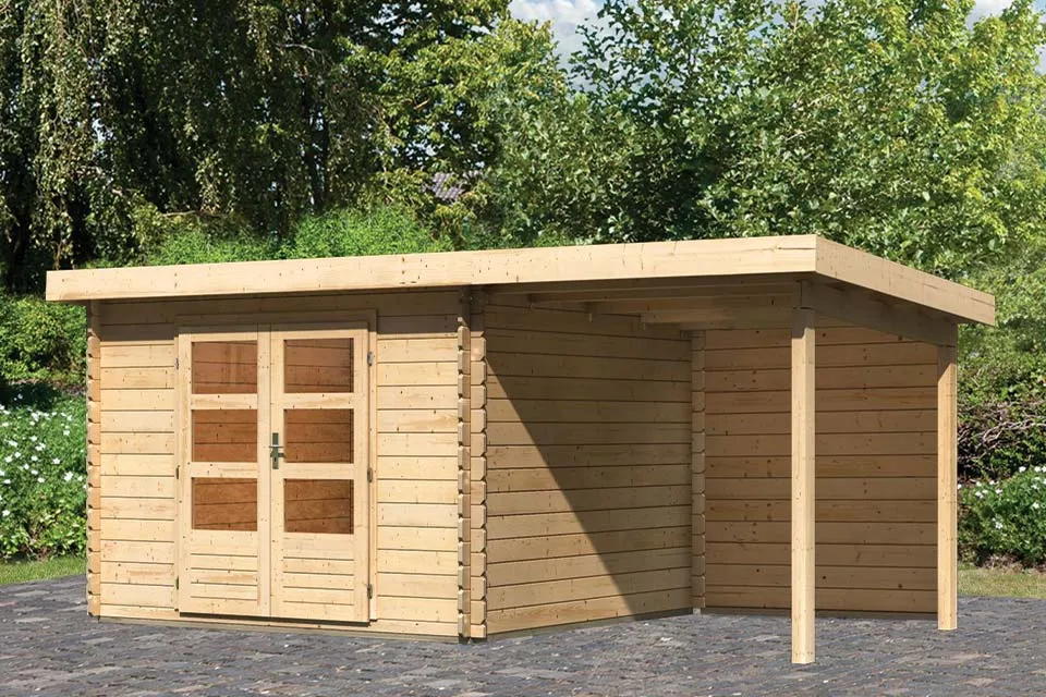 Woodfeeling | Tuinhuis Bastrup 5 met Overkapping 2,0 en Achterwand