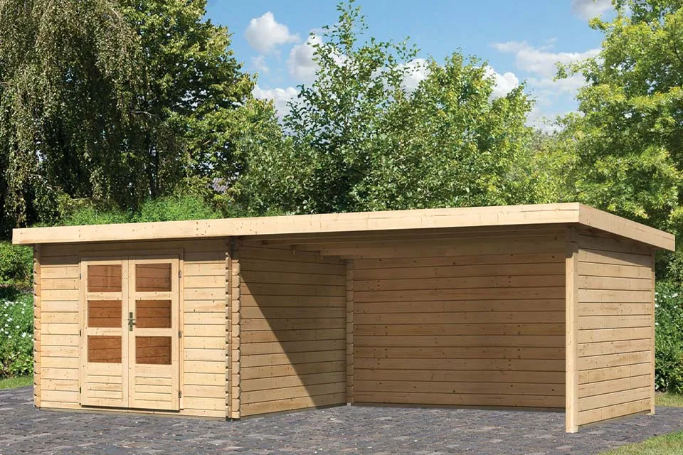Woodfeeling | Tuinhuis Bastrup 5 met Overkapping 4,0, Zij- en Achterwand Woodfeeling | Tuinhuis Bastrup 5 met Overkapping 4,0, Zij- en Achterwand