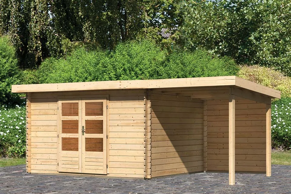 Woodfeeling | Tuinhuis Bastrup 7 met Overkapping 2,0 en Achterwand