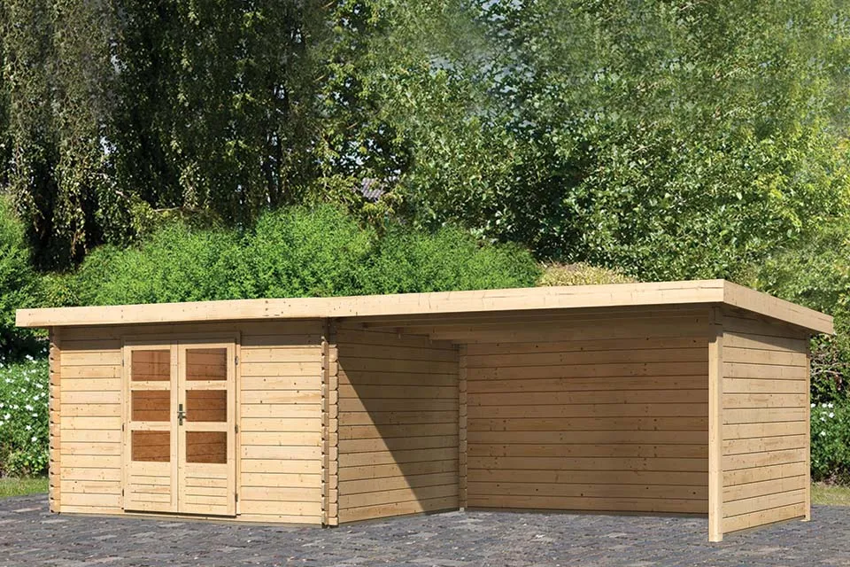 Woodfeeling | Tuinhuis Bastrup 8 met Overkapping 2,0 en Achterwand