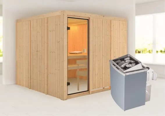 Woodfeeling | Sauna Arvika | Kachel 9 kW Geïntegreerde Bediening