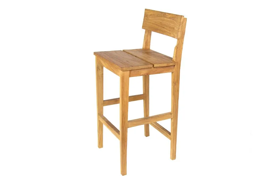 Fonteyn | Barkruk Bongo | Teak met Rugleuning