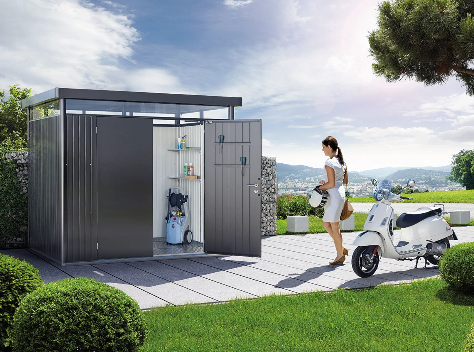 Biohort | Berging HighLine Gr. H2 | Dubbele Deur | Donkergrijs-Metallic Biohort | Berging HighLine Gr. H2 | Dubbele Deur | Donkergrijs-Metallic