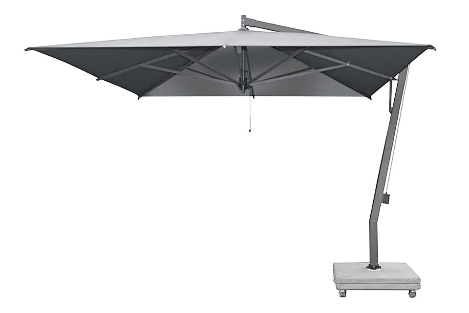 Indiener optocht Reiziger Borek | Zweefparasol Capri 350 x 350 cm Grafiet| Batyline Zwart