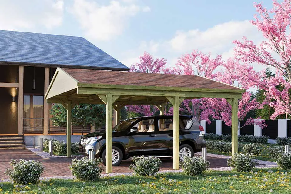 Karibu | Dubbele Carport Classic 2 Karibu | Dubbele Carport Classic 2