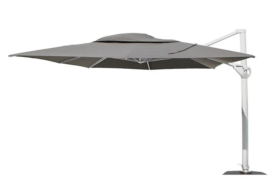 4 Seasons Outdoor | Zweefparasol Hacienda 300 x 400 cm | Wit-Mid Grey 4 Seasons Outdoor | Zweefparasol Hacienda 300 x 400 cm | Wit-Mid Grey