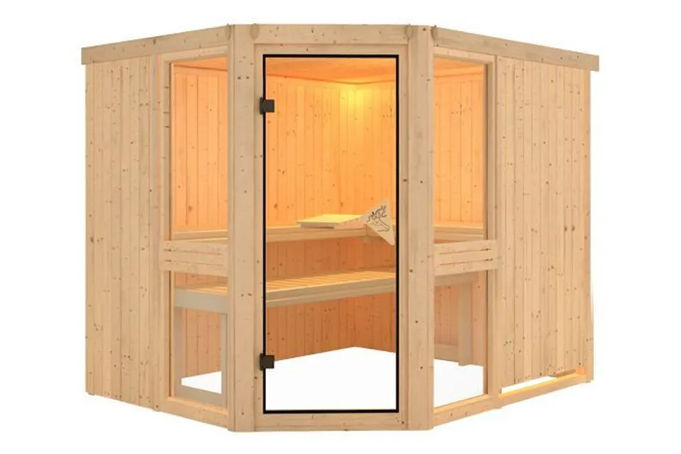 Karibu Amelia 3 Sauna Helderglas Deur